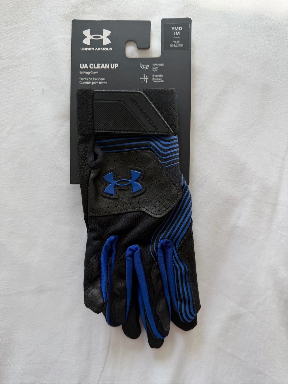 Under Armour Black & Blue UA Clean Up Youth Batting Gloves